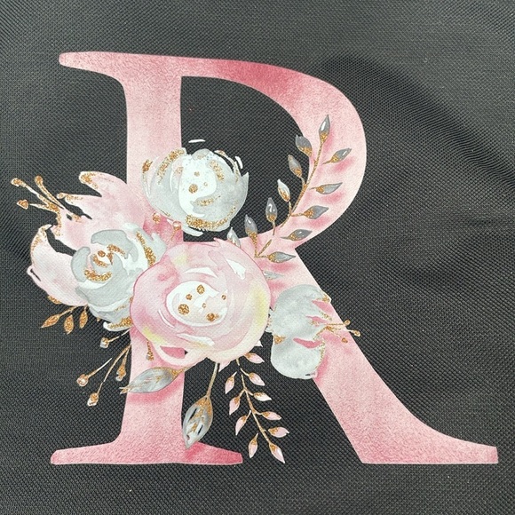 NWOT Monogrammed “R” Floral Insulated Lunch Bag With Handle - Picture 3 of 14